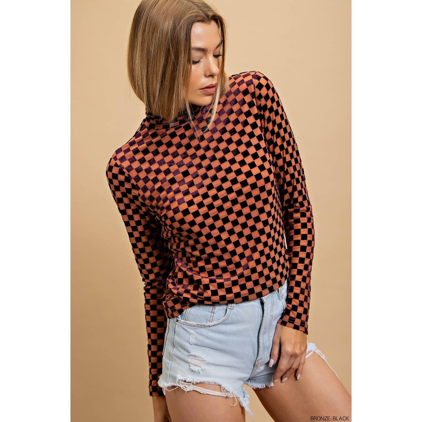 Cara Checkered Top