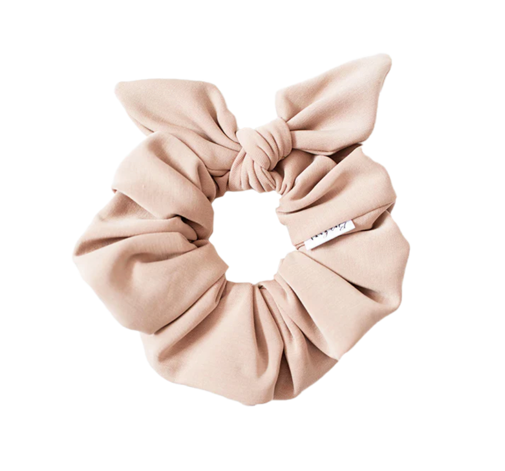 Beige Bow Scrunchie