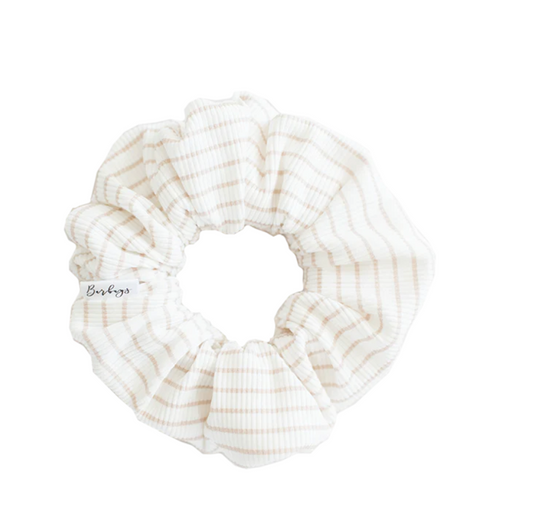 Beige Waffle Stripe Scrunchie