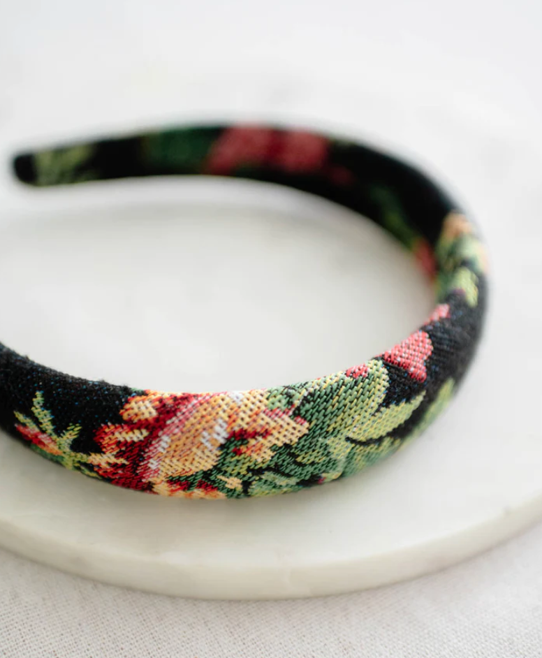 Black Vintage Garden Headband