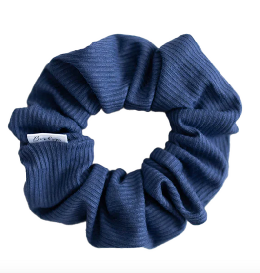 Soft Navy Rib Knit Scrunchie
