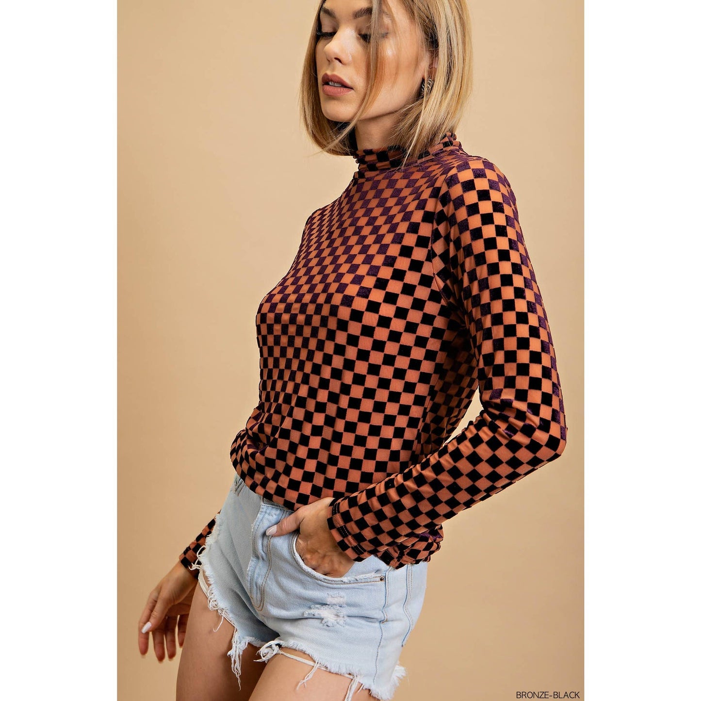 Cara Checkered Top