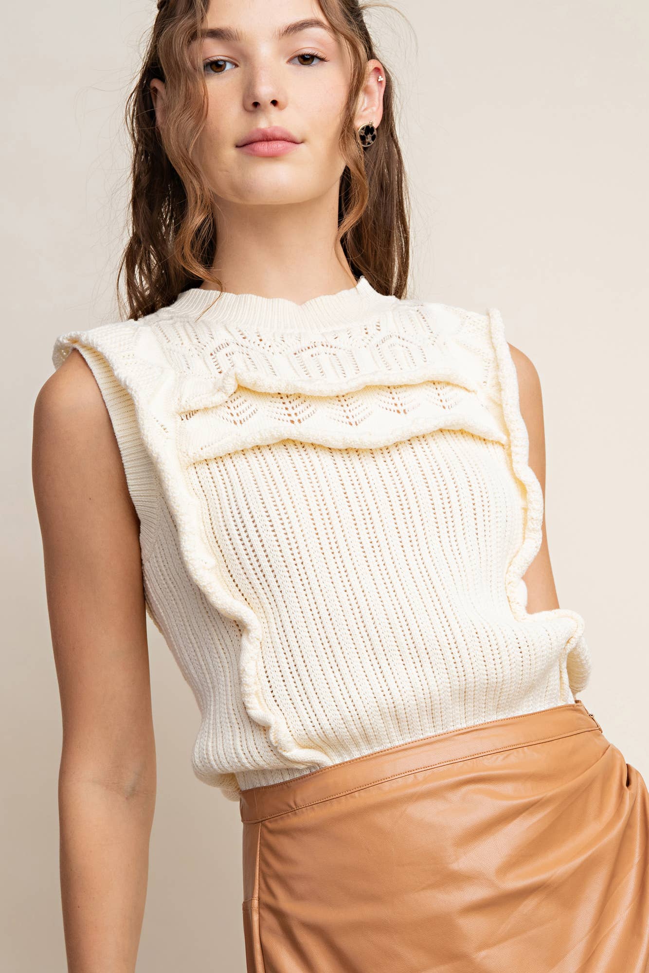 Devin Crochet Sleeveless Sweater