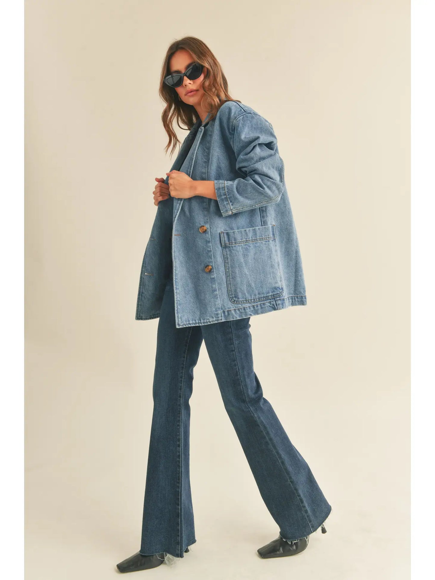 Leah Denim Oversize Blazer