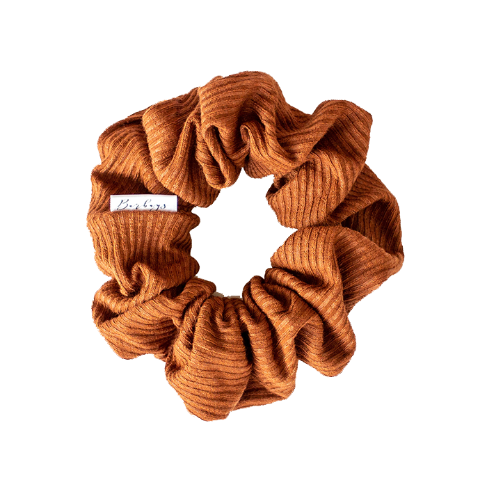 Pecan Rib Knit Scrunchie