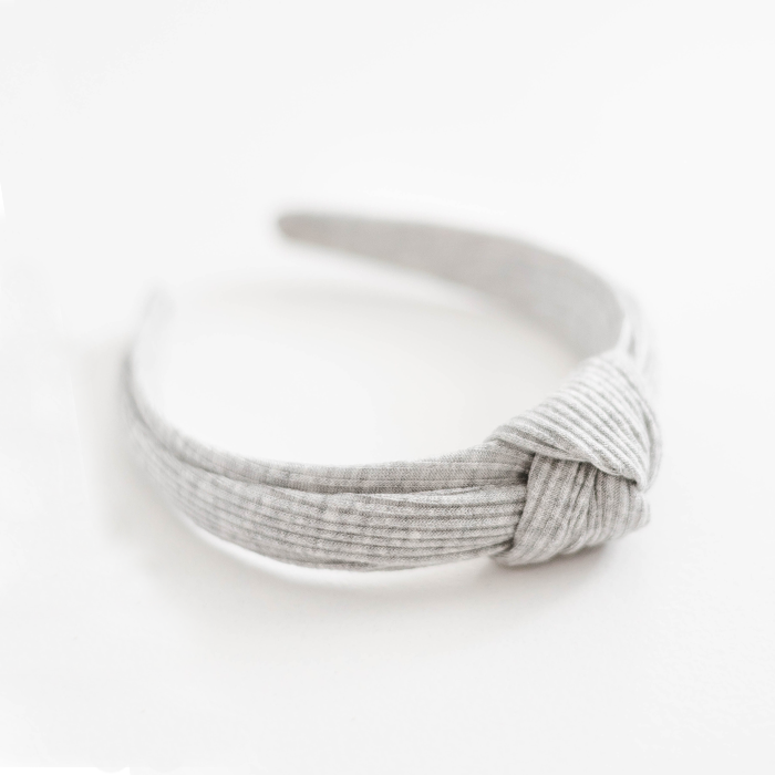 Soft Grey Rib Knit Headband