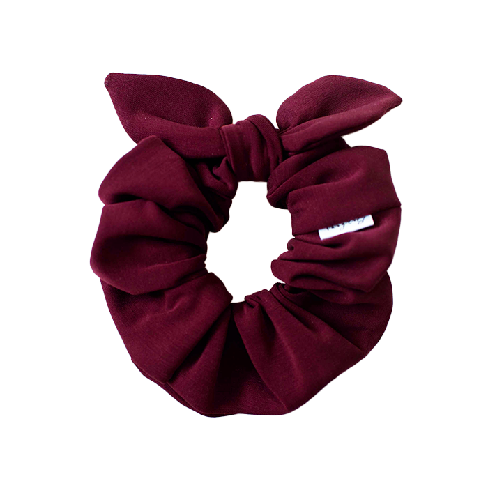 Burgundy Bow Scrunchie